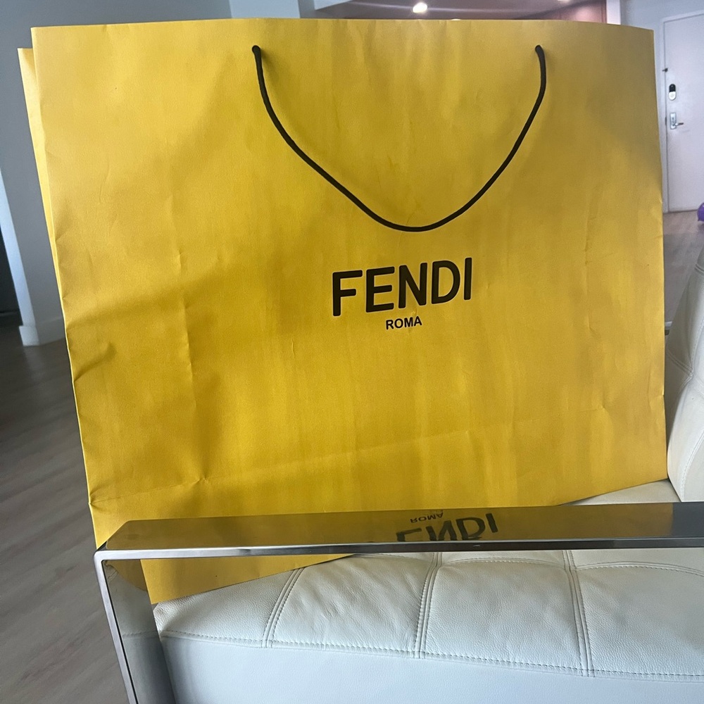 Fendi Roma Yellow Shopping Bag